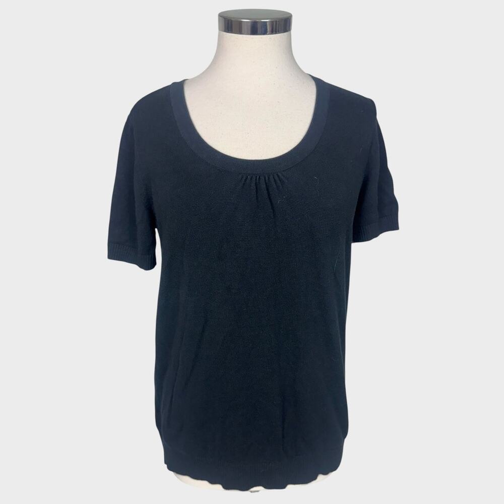 Lands' End Outfitters Medium Short Sleeve Black Sweater